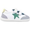 GARVALÍN 262320-C863 - Scarpe ecologiche Barefoot per bambini con doppio nastro adesivo in tessuto, punta larga e suola flessibile bianca blu grigio bambino
