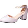 Fulidngzg Scarpe Tacco Donna,Scarpe Slingback Donna Eleganti con Cinturino Sandali Chiusi Davanti Estive Decollete Tacco per Punta Cerimonia Sposa Comodi