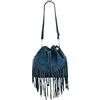 Modarno Borsa a Secchiello in Pelle Scamosciata con Frangia 26x13x26 cm