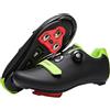 ARTVEP Donne Scarpe da Ciclismo da Uomo Scarpe da Bici da Strada Compatibile con SPD e Delta Blocco Pedale Scarpe da Bicicletta Peloton Traspiranti Nero/Verde EU 42