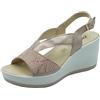 ENVAL SOFT 5786022 Capra Champagne Sandali Confort per Donna in Pelle con Zeppa Alta (Taglia 38)