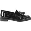 Ciabalù Mocassini Donna Eleganti in Simil Pelle Verniciata, Neri con Nappine, Punta Arricciata, Tacco 2,5 cm, Suola Gomma, Slip-on
