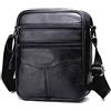 MANNUOSI Uomo Borse a spalla vintage Zaino monospalla casual Borse a mano viaggio vera pelle multitasche Borse organizer portatutto Nero3
