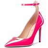 NobleOnly Donna Alto High Spillo Tacco Heel a Punta Cinturino alla Caviglia Fibbia Pumps Ballo Casual Clear Dress Scarpe 10 CM Heels