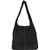 LucieElle Borsa in Pelle Scamosciata Donna A4 'Eliza' | Borsa Italiana | Nero
