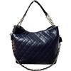 Bottega Carele Borsa Donna a spalla in vera pelle trapuntata made in Italy BC225 (Blu scuro)