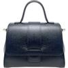 Chicca Borse Borsa a Mano Elegante con Tracolla da Donna in Pelle (Nero)