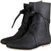 DJFOG Stivali da Cavaliere medievali in Pelle PU Stivali Cosplay medievali rinascimentali Stivali Vintage da Donna da Uomo Scarpe Stringate con Fondo Piatto,Nero,44 EU