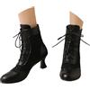 Generisch Stivaletti da donna vintage vittoriani, con lacci gotici, con tacco medio, cavaliere, scarpe con tacco a spillo classico