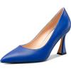 NobleOnly Donna Medio Tacco Heel Slip-on Chiusa a Punta Classico Dress Pumps Casual Ufficio Estate Scarpe 8.5 CM Heels Blu Reale 35 EU