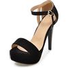 LarDorLin Donna Tacco a Spillos Estate Plateau Sandals Semplici Punta Aperta Sposa Damigella D'Onore Tacco Alto Bowknot Sandali Nero Numero 34 EU