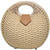 SLEDEZ Pochette Da Donna In Paglia Borsa a conchiglia da spiaggia Borsa da vacanza al mare Borsa da donna in rattan Borsa rotonda piccola in paglia(Beige)
