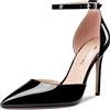 Castamere Donna Spillo Alto High Tacco Heel a Punta Cinturino alla Caviglia Two-Piece Dress Pumps Slip-on Fibbia da Matrimonio Feste 10 CM Heels Nero 37 EU