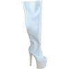 denova's Stivali da donna in vernice da 20,1 cm, tacco molto alto, plateau, pole dance, sopra il ginocchio, con cerniera