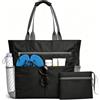 YuLiMirich Borsa da spiaggia XXL con chiusura lampo, grande borsa da spiaggia con chiusura lampo, impermeabile, a prova di sabbia, borsa da bagno da donna, pieghevole, XXL, borsa da spiaggia per la