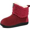 GURGER Pantofole Invernali Donna Uomo Stivaletto Chiuse Calde Peluche da Casa Ciabatte Alte Rosso 38 39