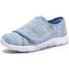 CHDDHX Scarpe Diabetiche Donna Pianta Larga Traspirante Ortopediche Pantofole Anziani Comode Ciabatte Regolabili Senza Lacci Scarpe da Passeggio Blu Chiaro Taglia 36