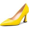 NobleOnly Donna Medio Tacco Heel Slip-on Chiusa a Punta Classico Dress Pumps Casual Ufficio Estate Scarpe 8.5 CM Heels Giallo 38 EU