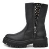 IF Stivali Stivaletti Anfibi Biker Motociclista Caviglia Con fibia Da Donna Zip Strass Doppio Uso YG900 Nero N.39