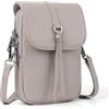 befen Piccola borsa a tracolla in vera pelle da donna, multi tasca per telefono cellulare, borsa a tracolla con blocco RFID slot per carte, Beige e grigio