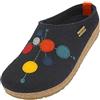 HAFLINGER Grizzly Faible Felt Pantofole con suola in gomma blu medio, taglia 39
