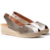 Toni Pons Espadrillas da Donna con Zeppa in Pelle - BERNIA-P - Platino, 41 EU