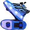 Mateju Scarpe con Rotelle Bambina Ragazzo Ragazza Sportive Scarpe da Skateboard, 2 Rotelle LED Luci Rimovibile Skateboard Ginnastica da Pattini Sneakers per Bambino Donna Uomo (Blu,30)