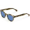 X-LAB XLAB 8004 Occhiali da sole stile moscot, 50mm, Verde striato/Azzurro, Unisex
