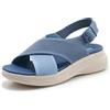 Meik Mangni Sandali Ortopedici Donna Arch Fit Scarpe Aperte Sandalo Leggera Sandali da Passeggio Piattaforma,Blue,39 EU