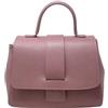 Chicca Borse Borsa a Mano Elegante con Tracolla da Donna in Pelle (Rosa Antico)