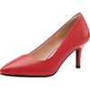 Jamron Donna Vera Pelle 7CM Tacchi a Spillo Elegante Decolletè Scarpe a Punta Scarpe da Ufficio Rosso SN602C015-2 EU39.5