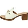 Valleverde Sandalo Donna 55450 in Pelle Avorio modello casual. Una calzatura comoda adatta per tutte le Occasioni. Primavera Estate. EU 38