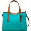 Chicca Borse Borsa a Mano Elegante Donna in Pelle Italiana Rigida Taglia Media con Tracolla (Verde Acqua - Cuoio)