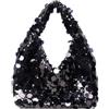 NRBMZYEN Borsa con paillettes borsa a tracolla da donna elegante per articoli da matrimonio borsa patry bag (nero)