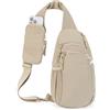 GreenTaya Zaino Monospalla Donna Uomo Marsupio Tracolla con Tasca Bloccante RFID Borsello Tracolla Sling Bag con Porta Tablet per Casual Viaggio, Khaki