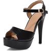 LarDorLin Donna Tacco a Spillos Estate Plateau Sandals Semplici Punta Aperta Sposa Damigella D'Onore Tacco Alto Bowknot Sandali Nero Numero 36 EU