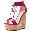 Castamere Donna Alto High Zeppa Piattaforma Tacco Heel Aperte sulla Punta Cinturino alla Caviglia Merletto Sandali Clear Dress 15 CM Heels