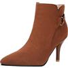 Lroey Reoly Stivaletti da Donna con Tacco a Spillo, Stivaletto Tacco Alto Appuntito Polacchine Zip Solid, Numero 31-48