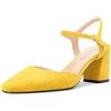 NobleOnly Donna Medio Chunky Blocco Tacco Heel Chiusa Quadrata Punta Slingback Cinturino alla Caviglia Sandali Feste Dress Scarpe 6.5 CM Heels