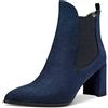 Castamere Stivali Donna Tacco a Blocco Stivali Chelsea 7.5CM Tacco Alto Polacchine Blu Scuro Scamosciato Scarpe EU 41