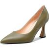 NobleOnly Donna Medio Tacco Heel Slip-on Chiusa a Punta Classico Dress Pumps Casual Ufficio Estate Scarpe 8.5 CM Heels Verde Oliva 37 EU