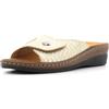 Valleverde Sandali Donna 25501A in Pelle Beige modello casual. Una calzatura comoda adatta per tutte le Occasioni. Primavera Estate. EU 41