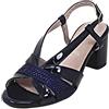 CINZIA SOFT Sandalo Donna Comfort Blu Vernice -Raso -Strass DM32317 005