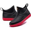 GURGER Stivali di Gomma Uomo Bassi Stivali da Pioggia Stivaletti Corti Stivaletto Impermeabili Wellington Boot Nero Rosso 40 Taglie