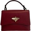 Modarno borsetta donna a tracolla in vera pelle con chiusura ad Ape 20x7x14 cm (Bordeaux)