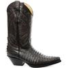 Grinders Carolina Croc Nero in Pelle di Coccodrillo Coda Cowboy Stivali Western Tutte Le Taglie (46)
