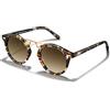 Carfia Retro Occhiali da Sole Donna Polarizzati Protezione UV400 Italia Occhiali Rotondi in Acetato Lucidato a Mano Metal Brow