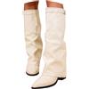 Generisch Stivali da cowboyst, da donna, con tacco elegante, largo, largo, spessi, invernali, impermeabili, imbottiti, da equitazione