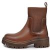 IF FASHION Stivali Stivaletti Anfibi Scarpe Chelsea Elasticizzati da Donna Platform MP370-3 Marrone N.38