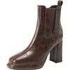 Generisch Stivaletti, scarpe impermeabili da donna, con tacco, in tinta unita, elastico con tacco alto, tubo corto, quadrato, tacco spesso, con plateau